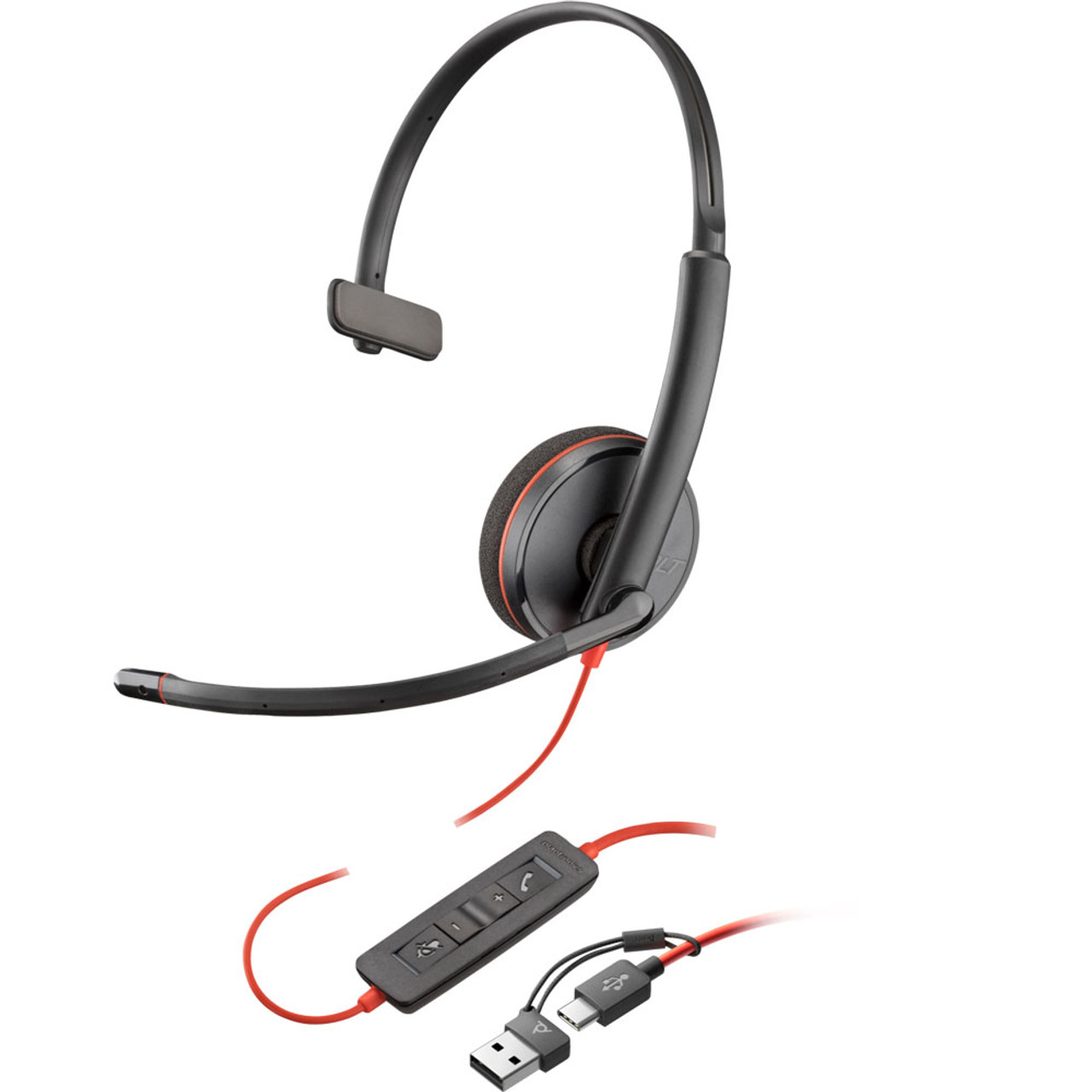 Poly Blackwire 3210 Corded USB Monaural Corded Headset