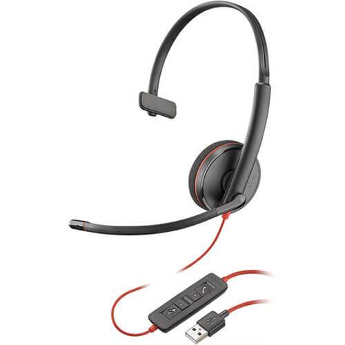 Poly Blackwire 3210 Corded USB Monaural Corded Headset