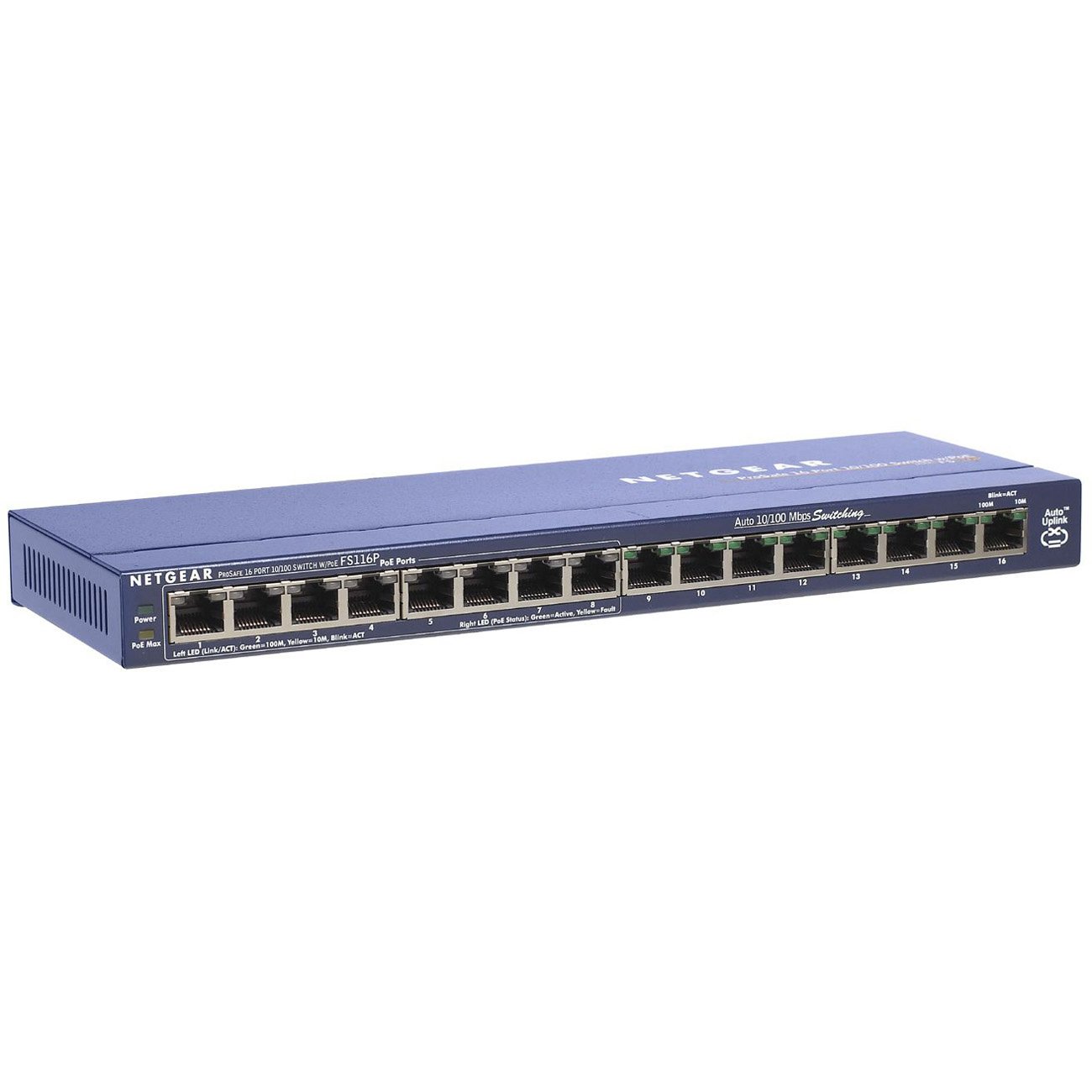 Netgear ProSafe FS116P Fast Ethernet 16 Port Switch w/ 8 PoE Ports