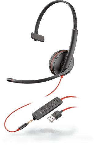 Poly Blackwire 3215 Corded USB & 3.5mm UC Monaural Headset